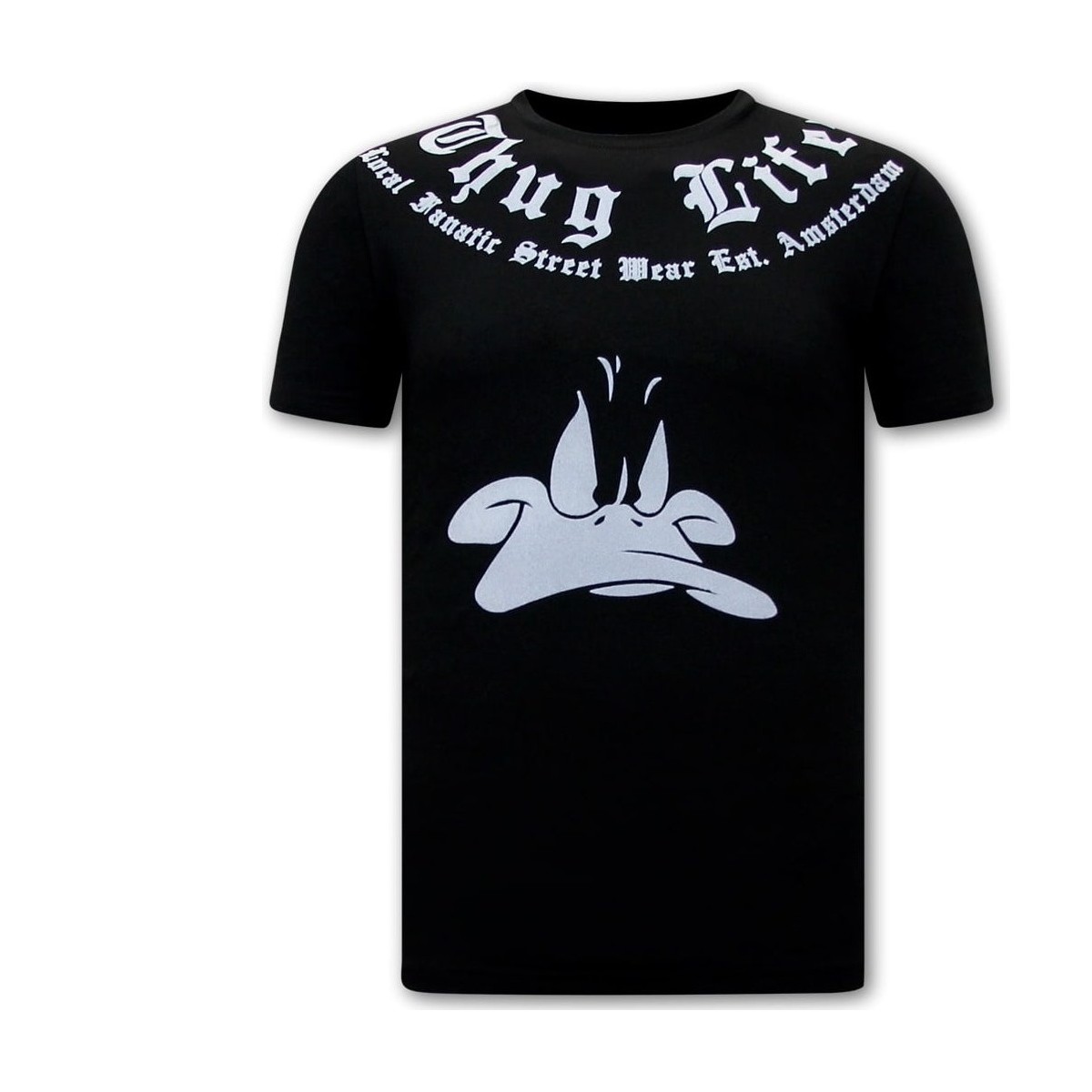 Kleidung Herren T-Shirts Local Fanatic Mit Print Thug Life Schwarz