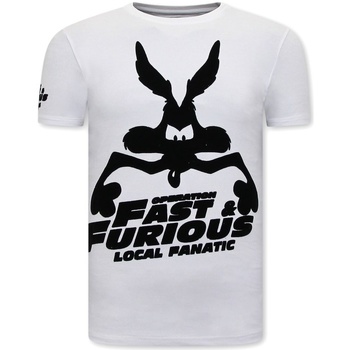 Kleidung Herren T-Shirts Local Fanatic Mit Aufdruck Fast And Furious Weiss