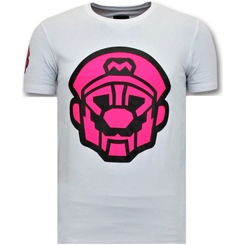 Kleidung Herren T-Shirts Local Fanatic Mit Aufdruck Mario Neon Weiss