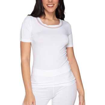 Unterwäsche Damen Unterhemden Luna T-Shirt mit kurzen Ärmeln Cotton Touch  Splendida Weiss