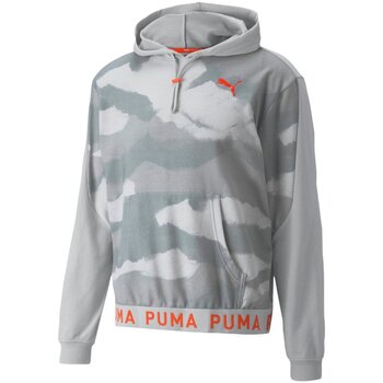 Kleidung Herren Pullover Puma Sport Train AOP Hoodie 521546 0019 Grau