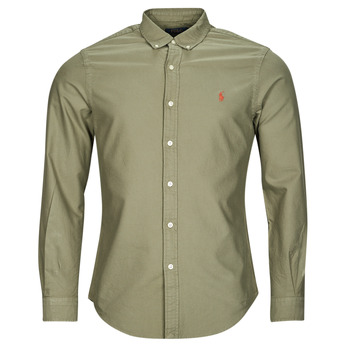 Kleidung Herren Langärmelige Hemden Polo Ralph Lauren SLBDPPCS-LONG SLEEVE-SPORT SHIRT Kaki / Grün