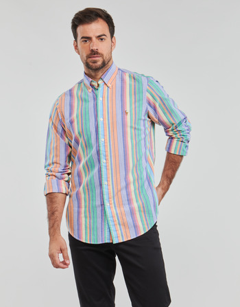 Kleidung Herren Langärmelige Hemden Polo Ralph Lauren CUBDPPCS-LONG SLEEVE-SPORT SHIRT Multicolor / Orange / Grün