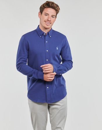Kleidung Herren Langärmelige Hemden Polo Ralph Lauren LSFBBDM5-LONG SLEEVE-KNIT Blau