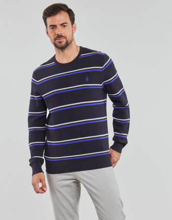Kleidung Herren Pullover Polo Ralph Lauren LSTXTSTRCNPP-LONG SLEEVE-PULLOVER Marine / Blau / Grau