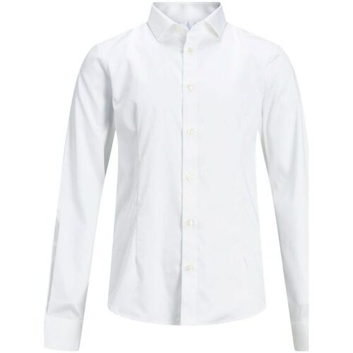 Kleidung Jungen Langärmelige Hemden Jack & Jones 12151620 PARMA JR-WHITE Weiss