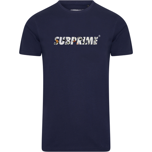Kleidung T-Shirts Subprime Shirt Flower Navy Blau