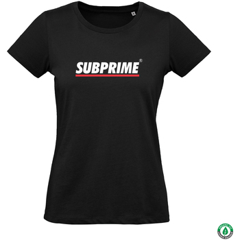 Kleidung Damen T-Shirts Subprime Wmn Tee Stripe Black Schwarz