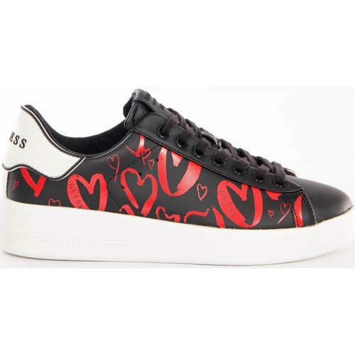 Schuhe Damen Sneaker Low Guess heart logo Schwarz