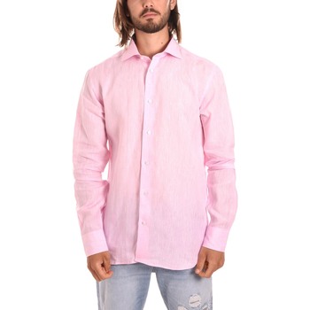 Kleidung Herren Langärmelige Hemden Borgoni Milano OSTUNI Rosa