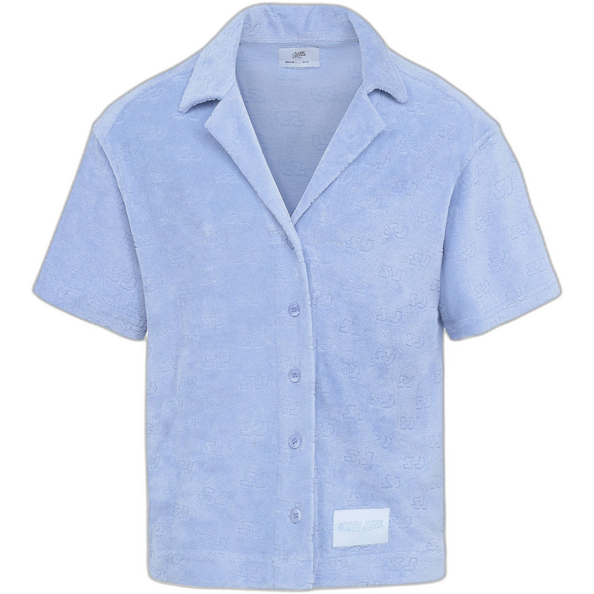 Kleidung Herren Langärmelige Hemden Sixth June Chemise  Monogram Towel Blau