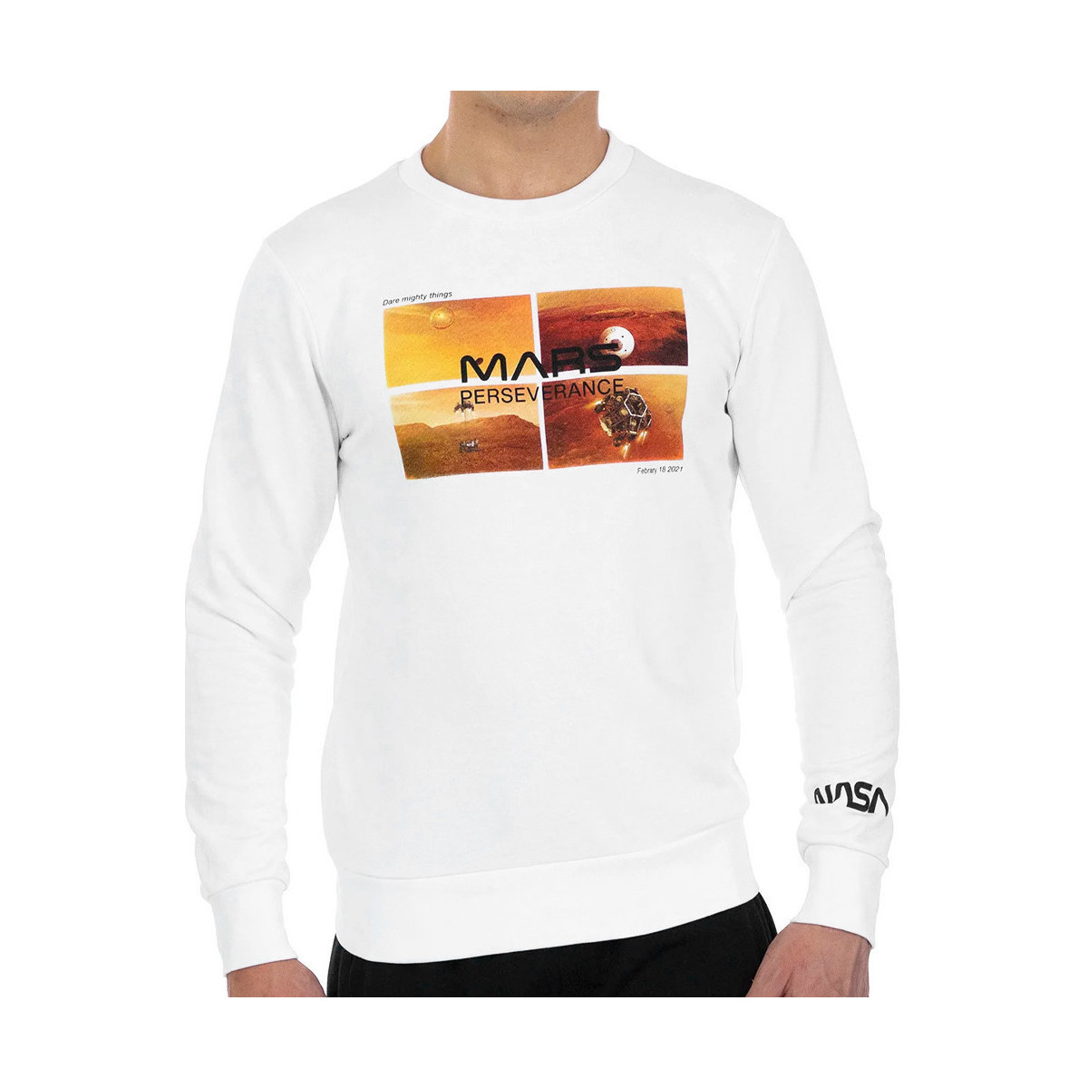 Kleidung Herren Sweatshirts Nasa -MARS09S Weiss
