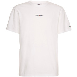 Kleidung Herren T-Shirts Tommy Jeans Logo teint avec des pigments Weiss