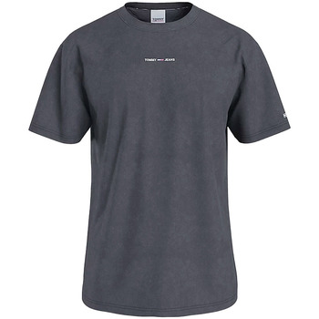 Kleidung Herren T-Shirts Tommy Jeans Logo teint avec des pigments Grau