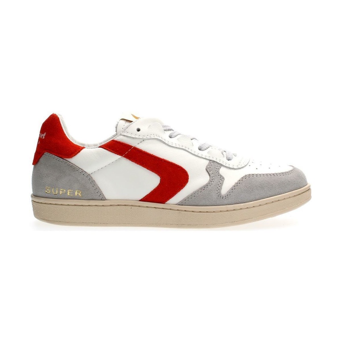 Schuhe Herren Sneaker Valsport SUPER SUEDE - VS2087M-07 WHITE/GREY/RED Weiss