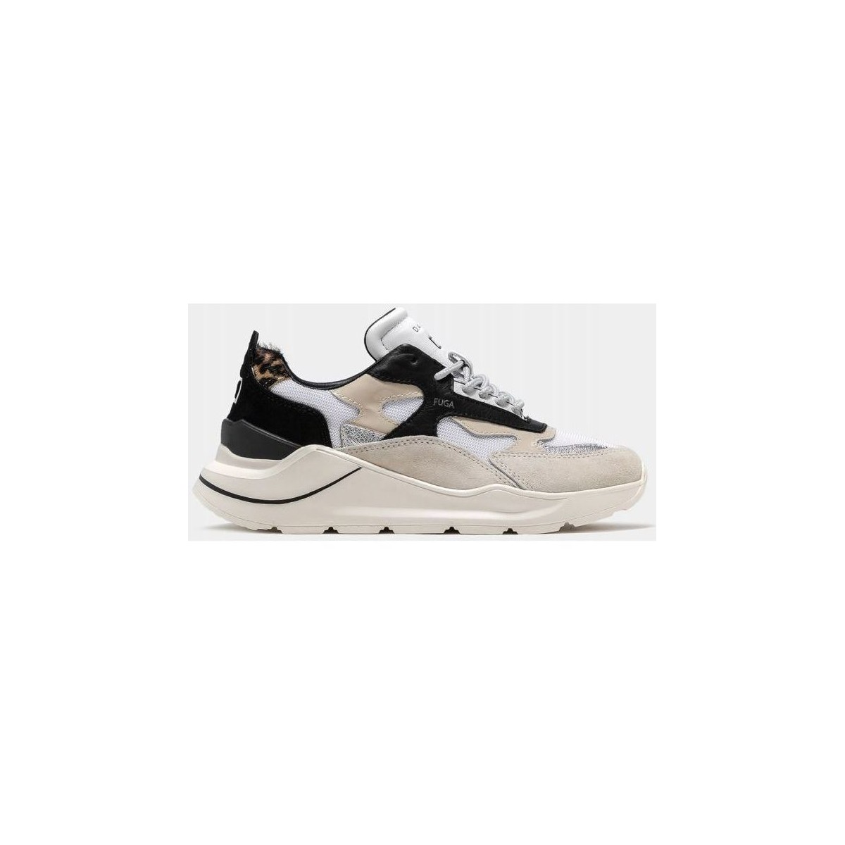 Schuhe Damen Sneaker Date W371-FG-PN-WD FUGA PONY-WHITE/LEOPARD Weiss