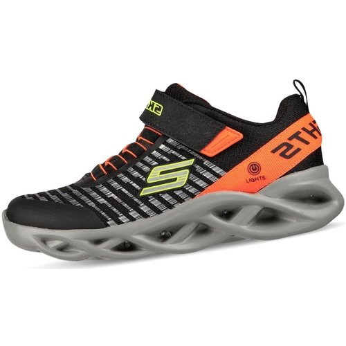 Schuhe Jungen Sneaker Skechers Low Gore & Strap Lighted W 401650L BKOR Schwarz