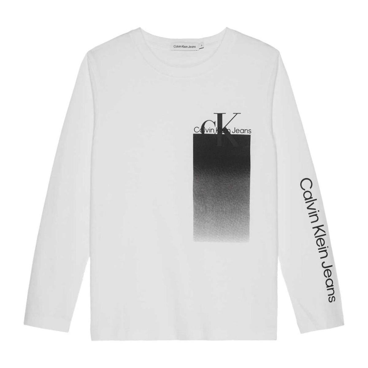 Kleidung Jungen T-Shirts Calvin Klein Jeans  Weiss