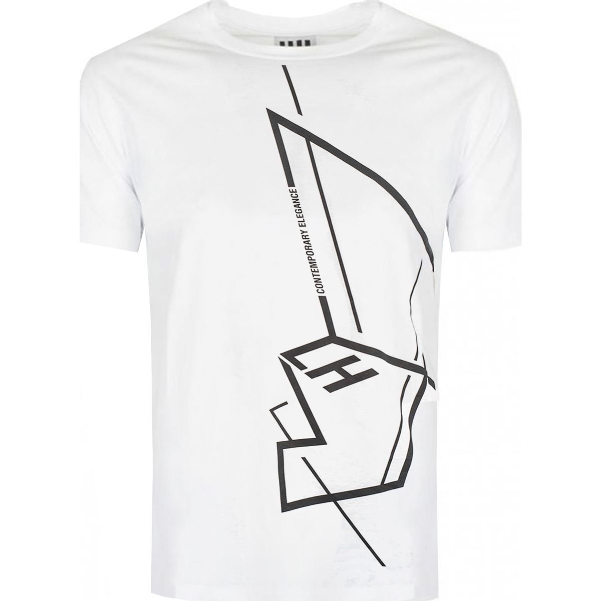 Kleidung Herren T-Shirts Les Hommes LKT219-700P | Round Neck T-Shirt Weiss