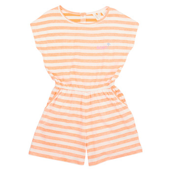 Kleidung Mädchen Overalls / Latzhosen Roxy TURN UP THE SUN Weiss / Orange