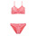 Kleidung Mädchen Bikini Roxy VACAY FOR LIFE CROP TOP SET Rosa / Weiss