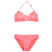 Kleidung Mädchen Bikini Roxy VACAY FOR LIFE TRI BRA SET Rosa / Weiss