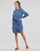 Kleidung Damen Kurze Kleider Pieces PCOSALINA LS MIDI DNM MB DRESS Blau
