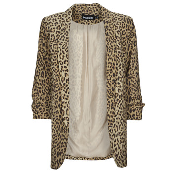 Kleidung Damen Jacken / Blazers Pieces PCBOSS 3/4 PRINTED BLAZER Leopard