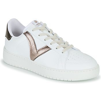 Schuhe Damen Sneaker Low Victoria MADRID BASKET EFECTO PIE Weiss / Gold