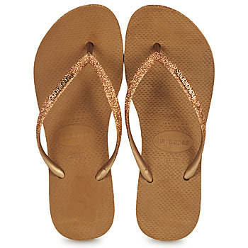 Schuhe Damen Zehensandalen Havaianas SLIM FLATFORM SPARKLE Gold