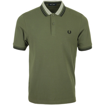 Kleidung Herren T-Shirts & Poloshirts Fred Perry Striped Collar Polo Shirt Grün
