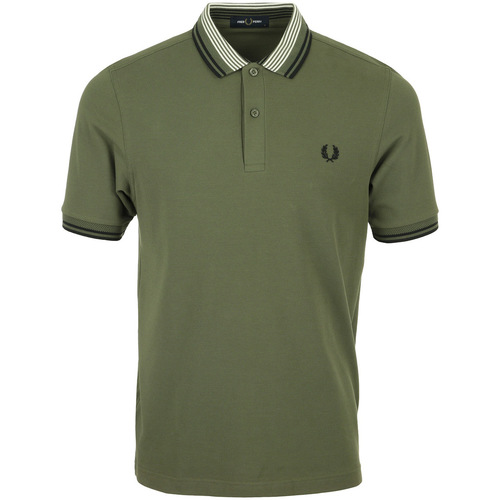 Kleidung Herren T-Shirts & Poloshirts Fred Perry Striped Collar Polo Shirt Grün