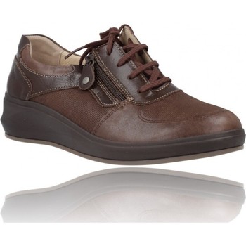 Schuhe Damen Derby-Schuhe & Richelieu Suave Zapatos Casual de Piel con Cordones para Mujeres de  3414 Braun