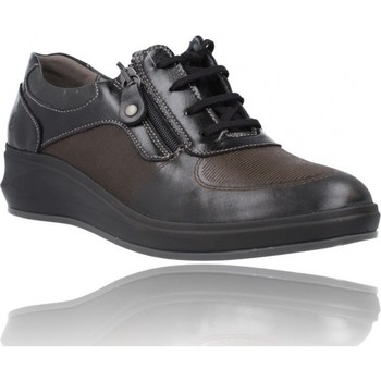 Schuhe Damen Derby-Schuhe & Richelieu Suave Zapatos Casual de Piel con Cordones para Mujeres de  3414 Schwarz