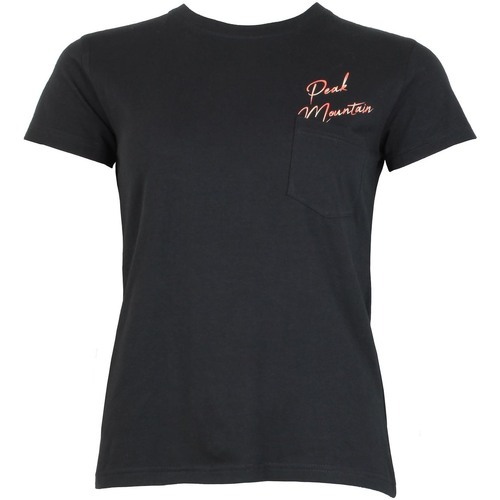 Kleidung Damen T-Shirts Peak Mountain T-shirt manches courtes femme AJOJO Schwarz