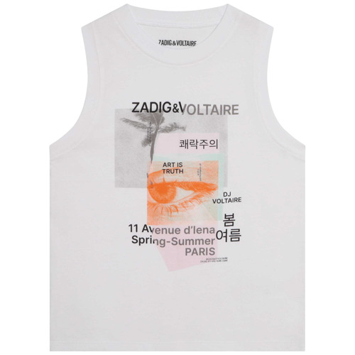 Kleidung Mädchen Tops Zadig & Voltaire X15378-10P-C Weiss
