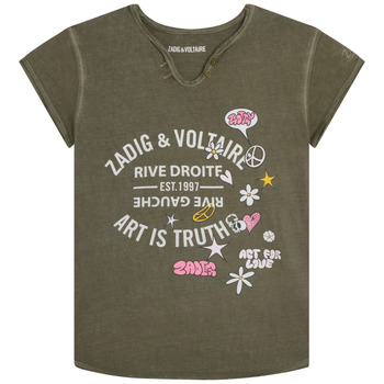 Kleidung Mädchen T-Shirts Zadig & Voltaire X15379-656-C Kaki