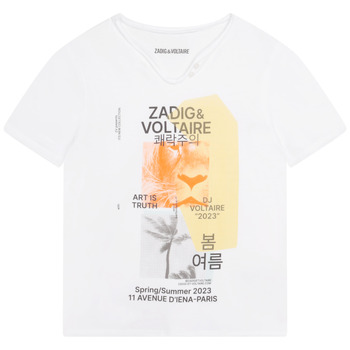 Kleidung Jungen T-Shirts Zadig & Voltaire X25354-10P-J Weiss