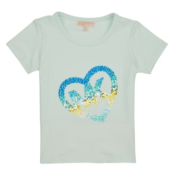 Kleidung Mädchen T-Shirts MICHAEL Michael Kors R15185-76T-C Weiss / Blau
