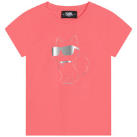 Kleidung Mädchen T-Shirts Karl Lagerfeld Z15413-43D-C Korallenrot