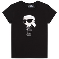 Kleidung Mädchen T-Shirts Karl Lagerfeld  Schwarz