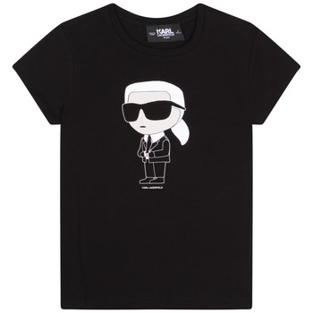 Kleidung Mädchen T-Shirts Karl Lagerfeld Z15418-09B-C Schwarz