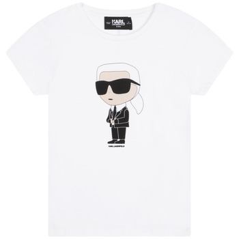 Kleidung Mädchen T-Shirts Karl Lagerfeld Z15418-10P-C Weiss