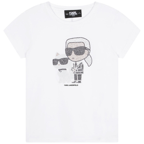 Kleidung Mädchen T-Shirts Karl Lagerfeld Z15420-10P-B Weiss