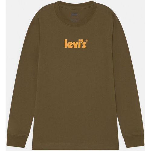 Kleidung Kinder T-Shirts & Poloshirts Levi's 9EG560 POSTER LOGO-E1F DARK OLIVE Grün