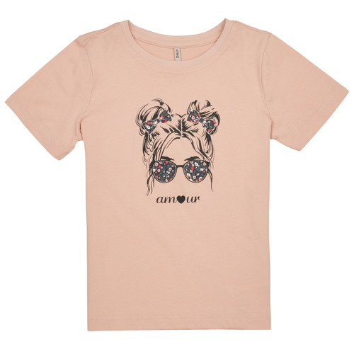 Kleidung Mädchen T-Shirts Only KOGKITA-REG-S/S-AMOUR-TOP-JRS Rosa