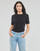 Kleidung Damen T-Shirts Calvin Klein Jeans RIB SHORT SLEEVE TEE Schwarz