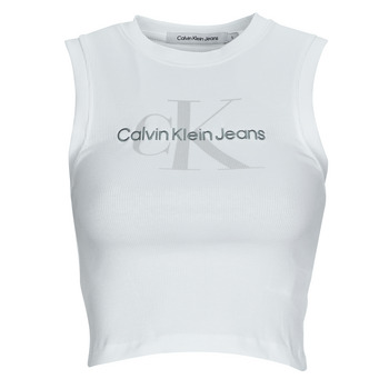 Kleidung Damen T-Shirts Calvin Klein Jeans ARCHIVAL MONOLOGO RIB TANK TOP Weiss
