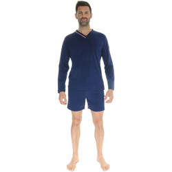 Kleidung Herren Pyjamas/ Nachthemden Le Pyjama Français RENAISON Blau