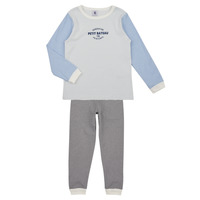 Kleidung Kinder Pyjamas/ Nachthemden Petit Bateau FRERE Blau / Weiss
